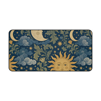 Celestial Garden desk mat laid flat in a smaller size