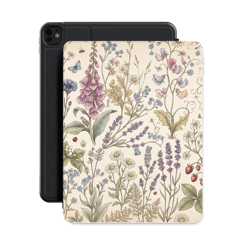 Cottage Meadow iPad case front with iPad inside