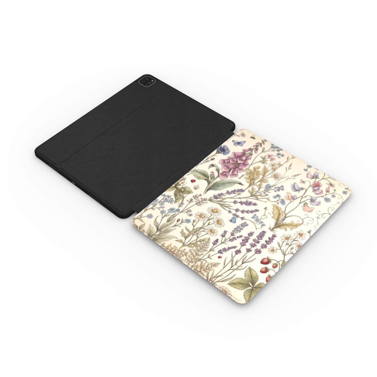 Cottage Meadow iPad case opened flat