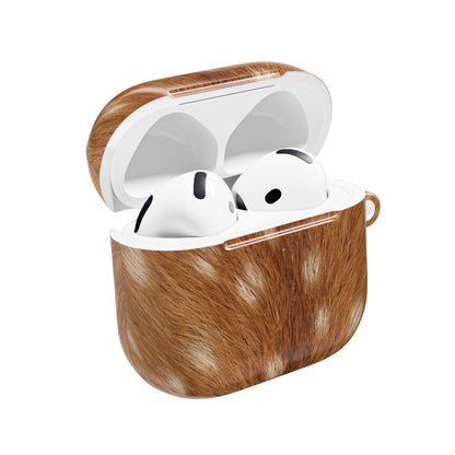 Fawn Print AirPods case open with earbuds