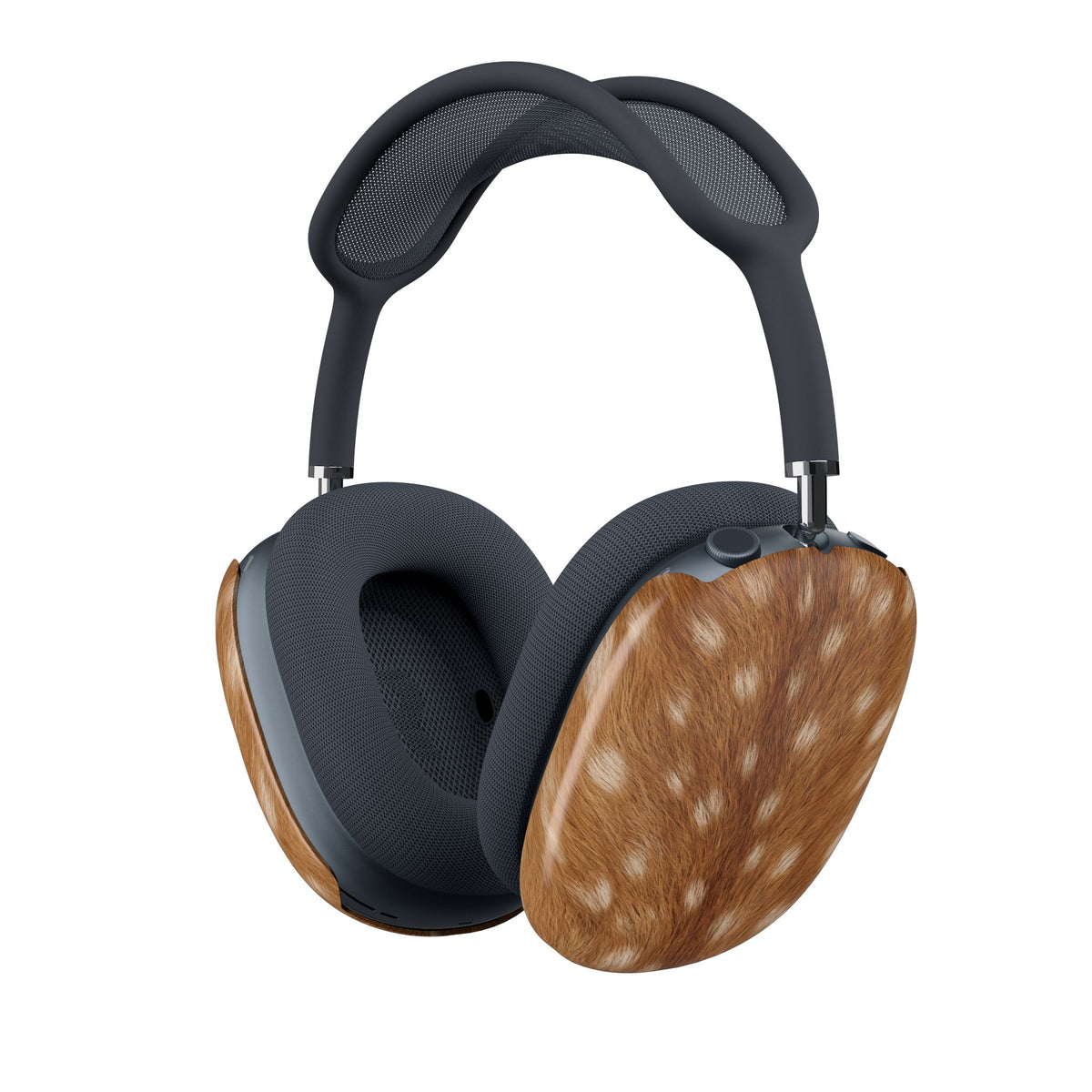Fawn Print AirPods Max case on the headphones