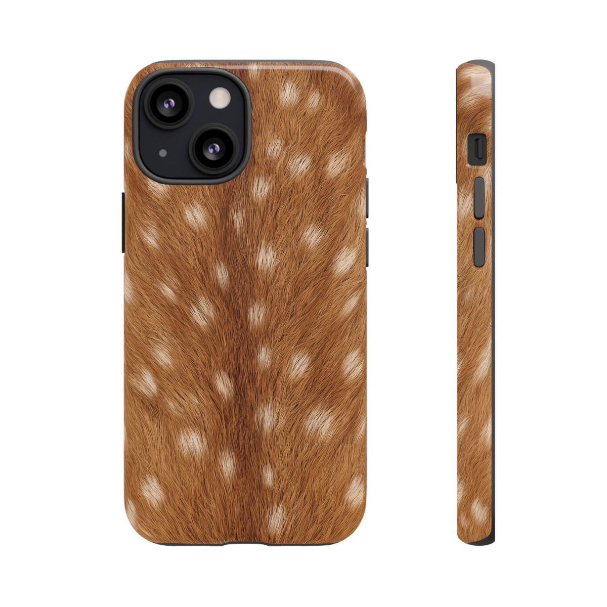 Fawn Print tough phone case back and side view