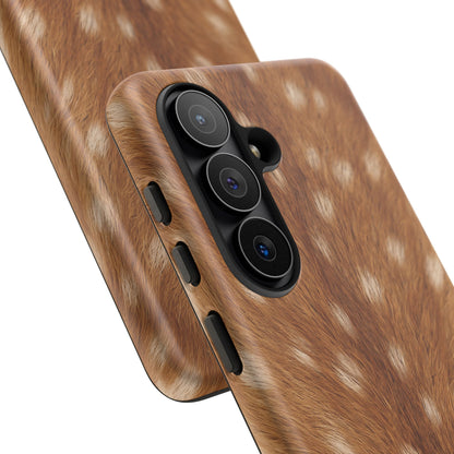 Close-up of the Fawn Print phone case camera cutout