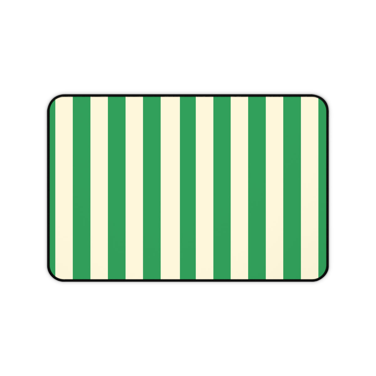 Green Cream Cabana Stripe desk mat 12 x 18 inch