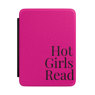 Hot Girls Read Kindle case in hot pink with bold black type, front