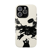 Ink Spill Cats Tough Phone Case | Black Cat Protective Cover