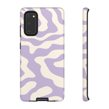 Lavender and cream abstract wave design with a soft, hand-drawn edge to every curve