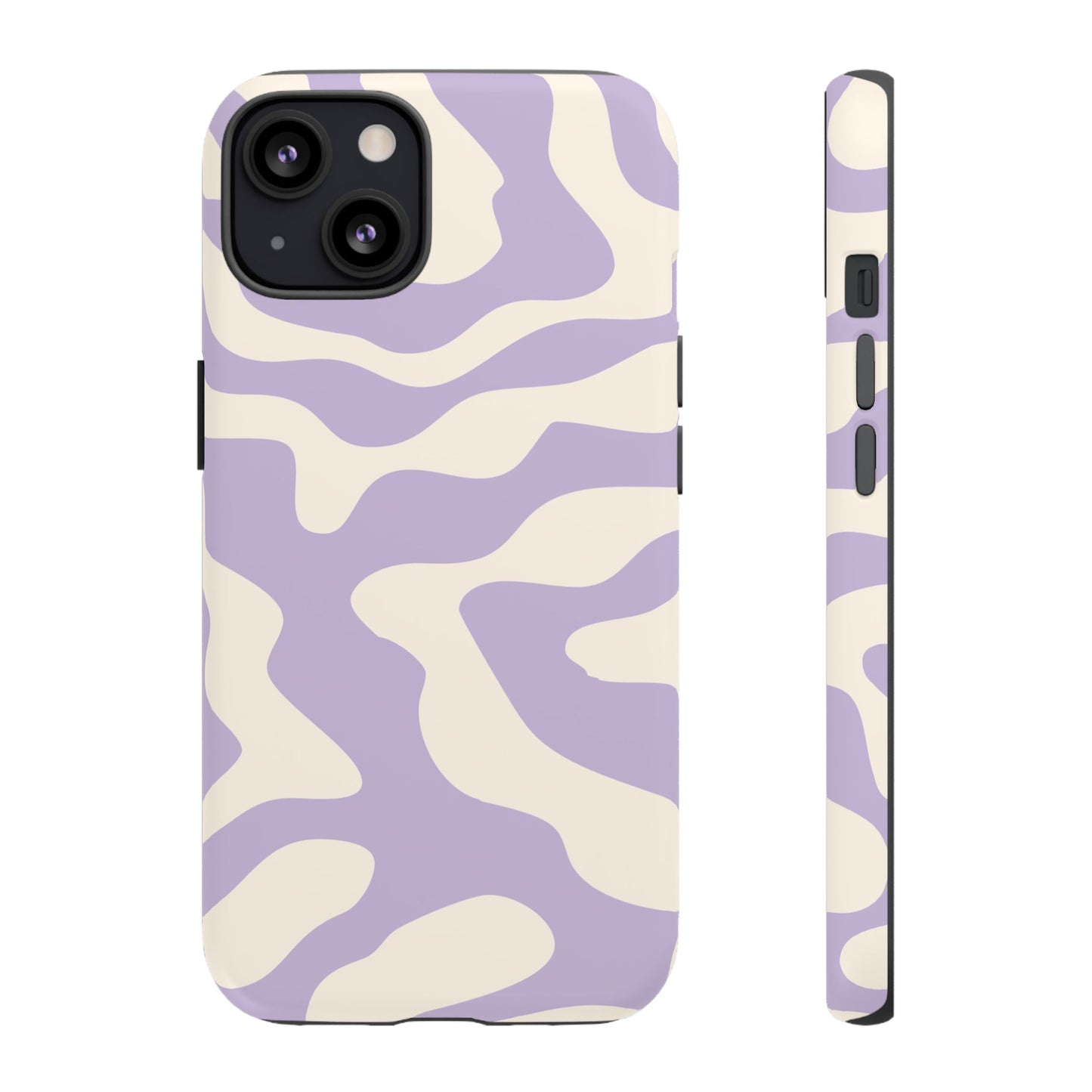 Lavender swirl print with soft edges and no hard lines on a protective phone shell