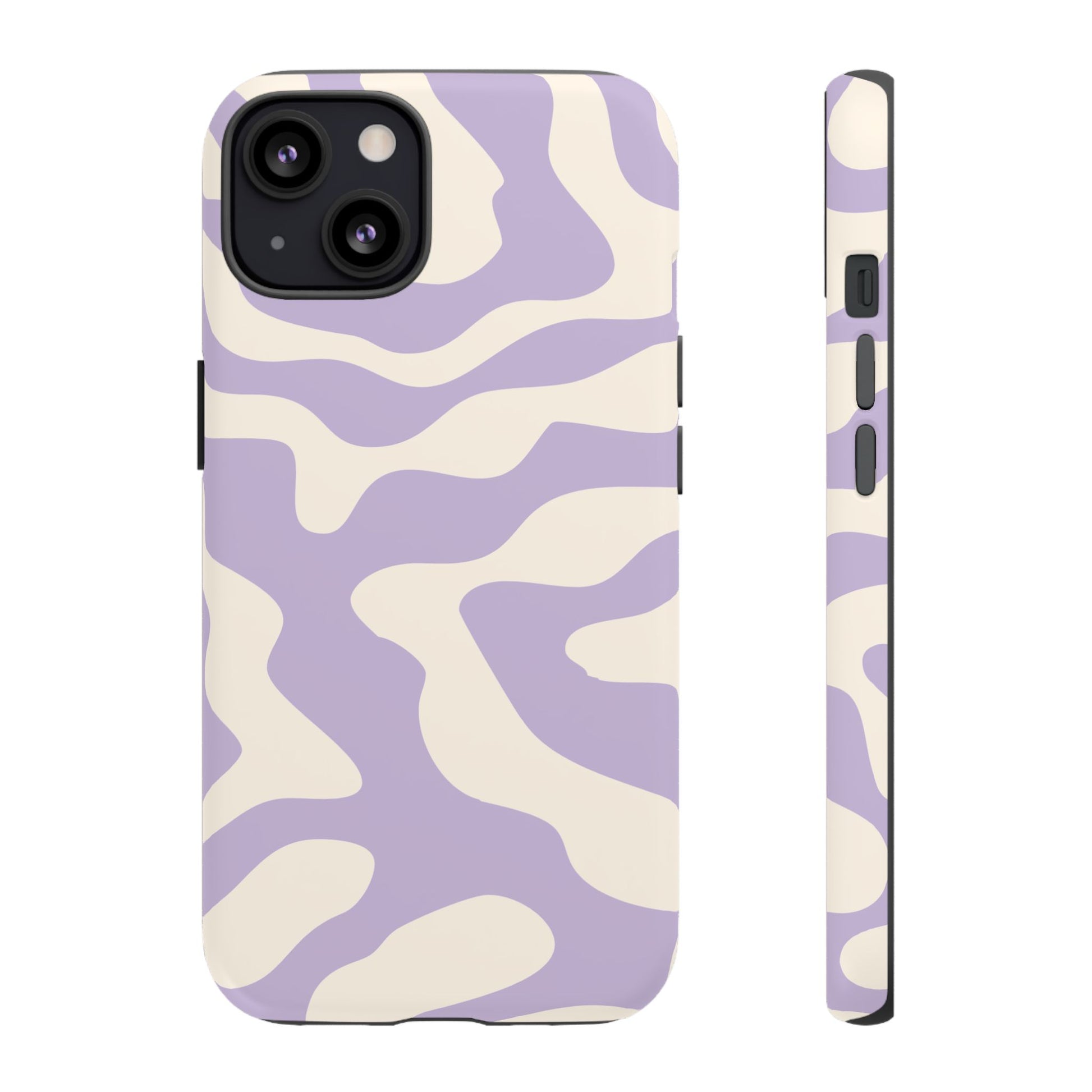 Lavender swirl print with soft edges and no hard lines on a protective phone shell
