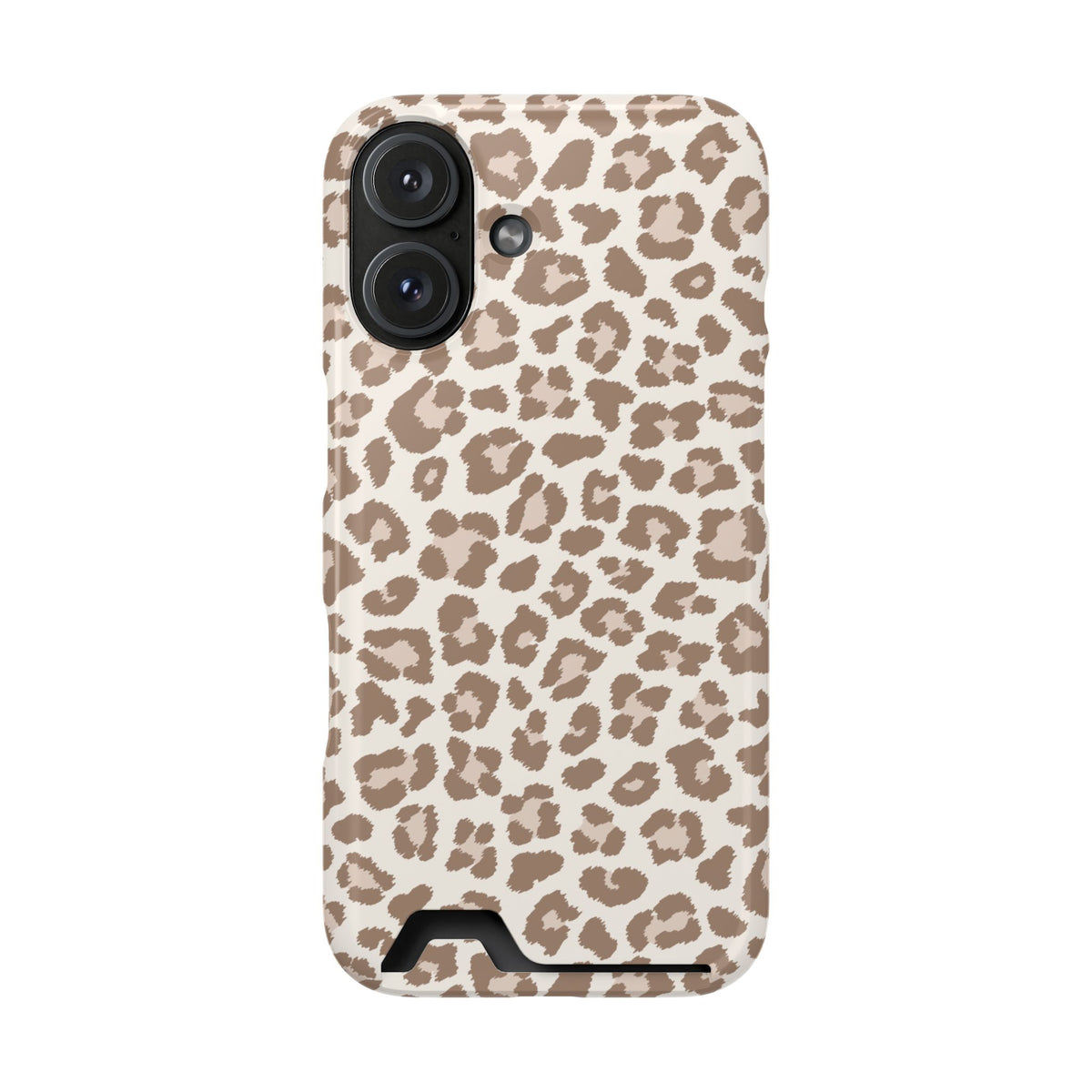 Leopard Print phone case with card holder back view