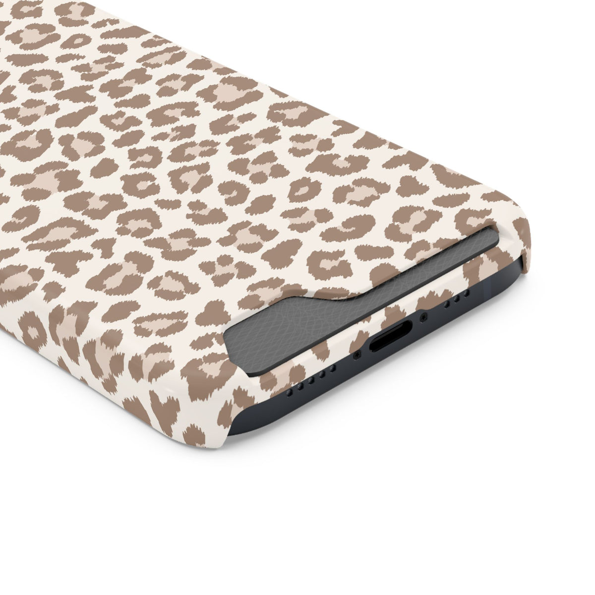 Card slot on the back of the Leopard Print phone case