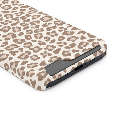 Card slot on the back of the Leopard Print phone case