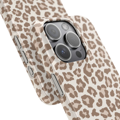 Close-up of the camera cutout on the Leopard Print snap phone case
