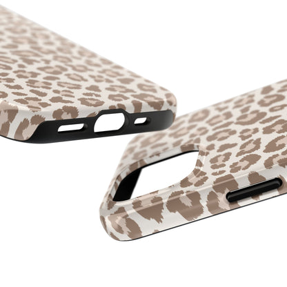 Leopard print tough phone case raised edge detail