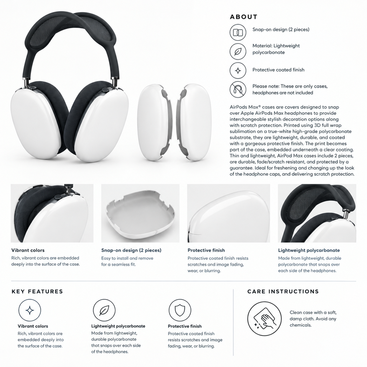 AirPods Max case size and compatibility information card