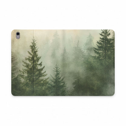 Misty Pine Forest iPad Folio Case | Wallet Cover with Card Pockets