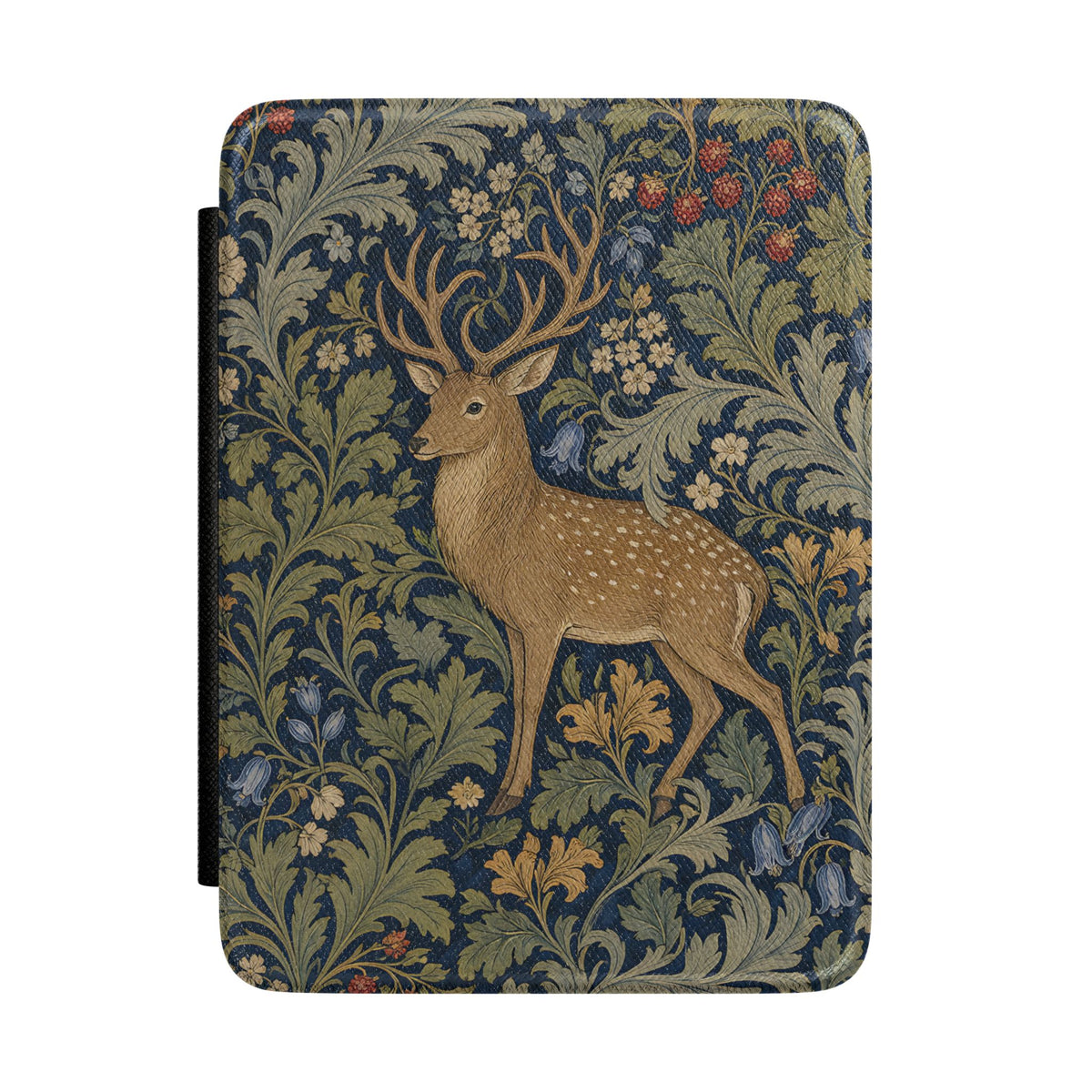 Morris Deer Kindle case front cover with the stag tapestry print