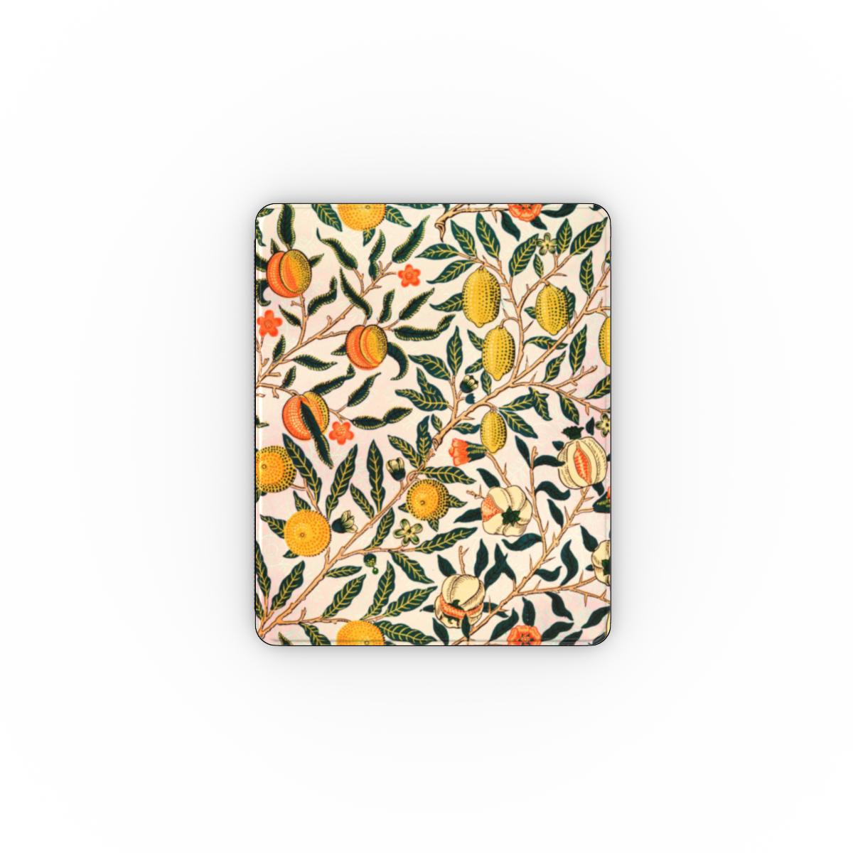 Morris Fruit iPad case front cover with lemons and pomegranates on cream