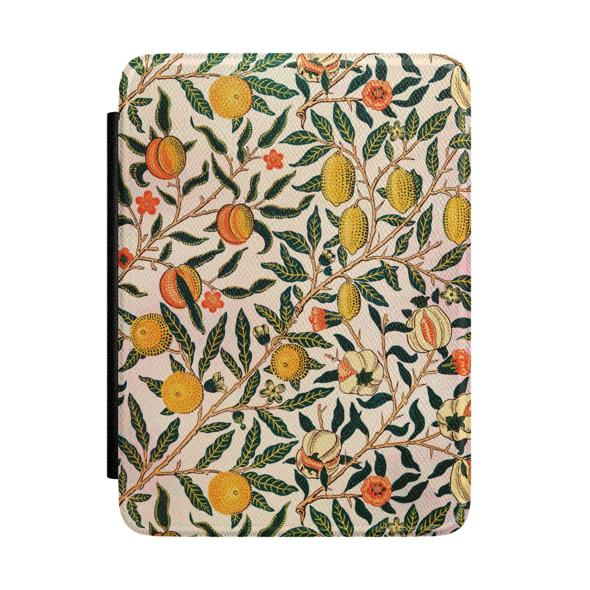 Morris Fruit Kindle case front cover with lemons and pomegranates on cream