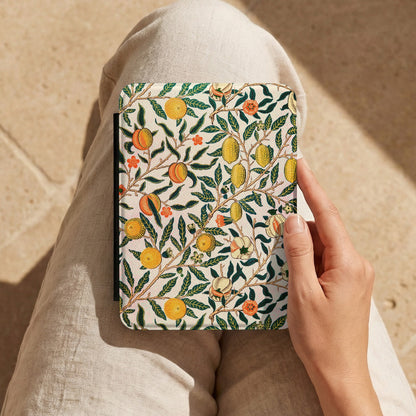 Morris Fruit Kindle case held on the lap while reading