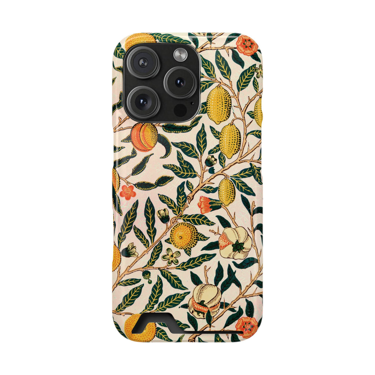 Morris Fruit phone case with card holder back view