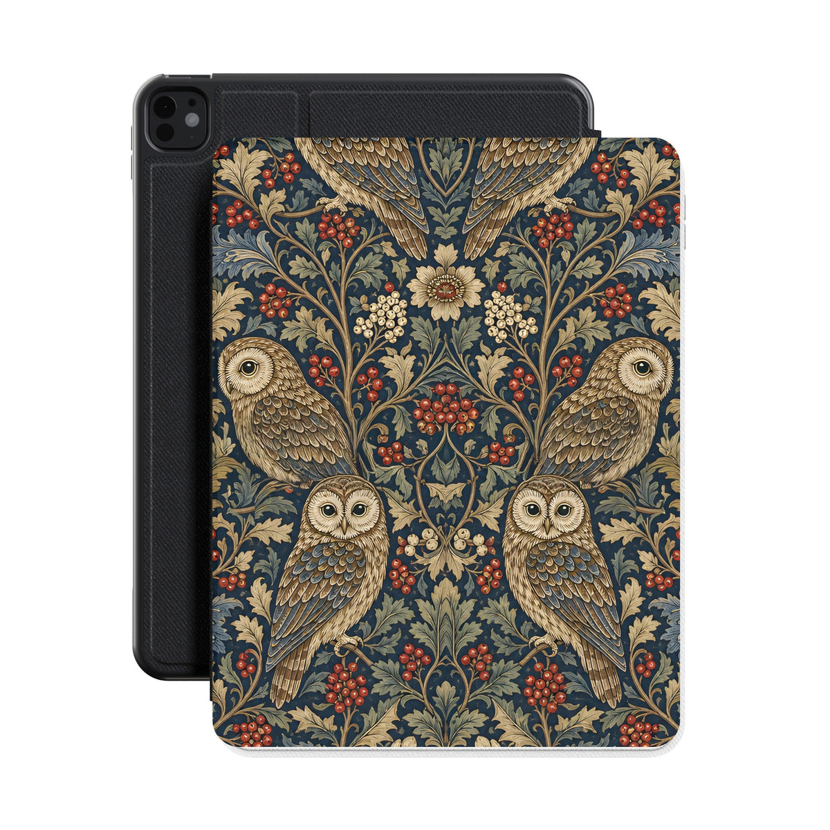 Morris Owls iPad case shown with an iPad