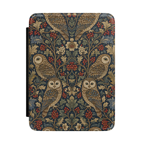 Morris Owls Kindle case front cover with the owl tapestry print