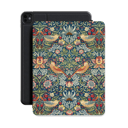 Morris Strawberry Thief iPad case shown with an iPad