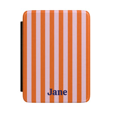 Orange Cabana Stripe Personalized Kindle Case