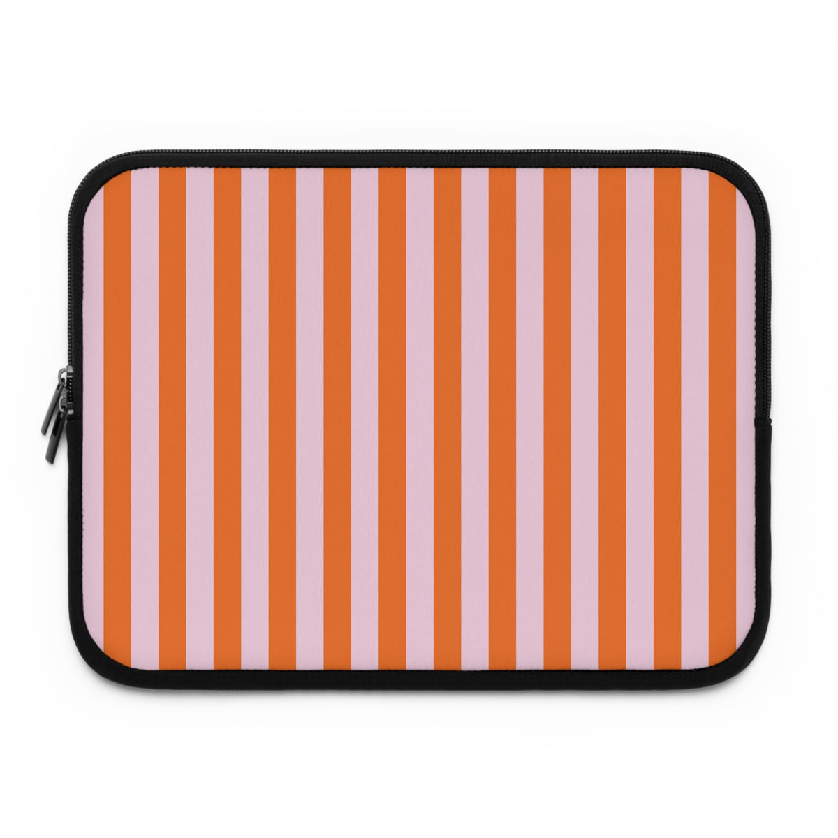 Orange cabana stripe laptop sleeve printed front