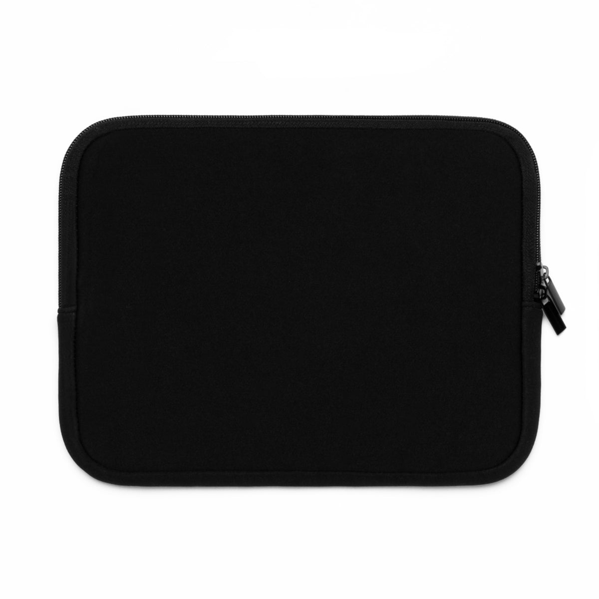 Solid black back of the orange cabana stripe laptop sleeve