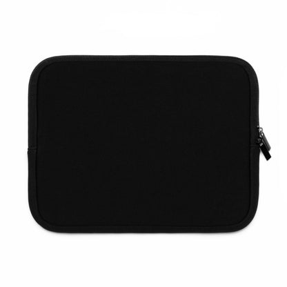 Solid black back of the orange cabana stripe laptop sleeve