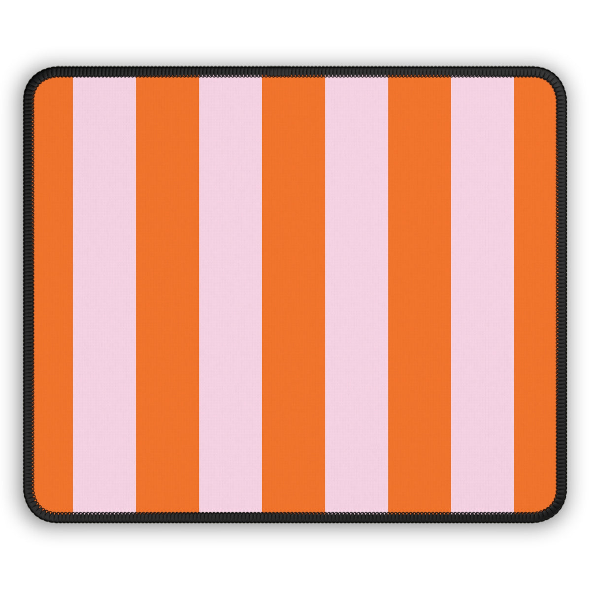 Orange Cabana Stripe mouse mat in orange and pink vertical stripes