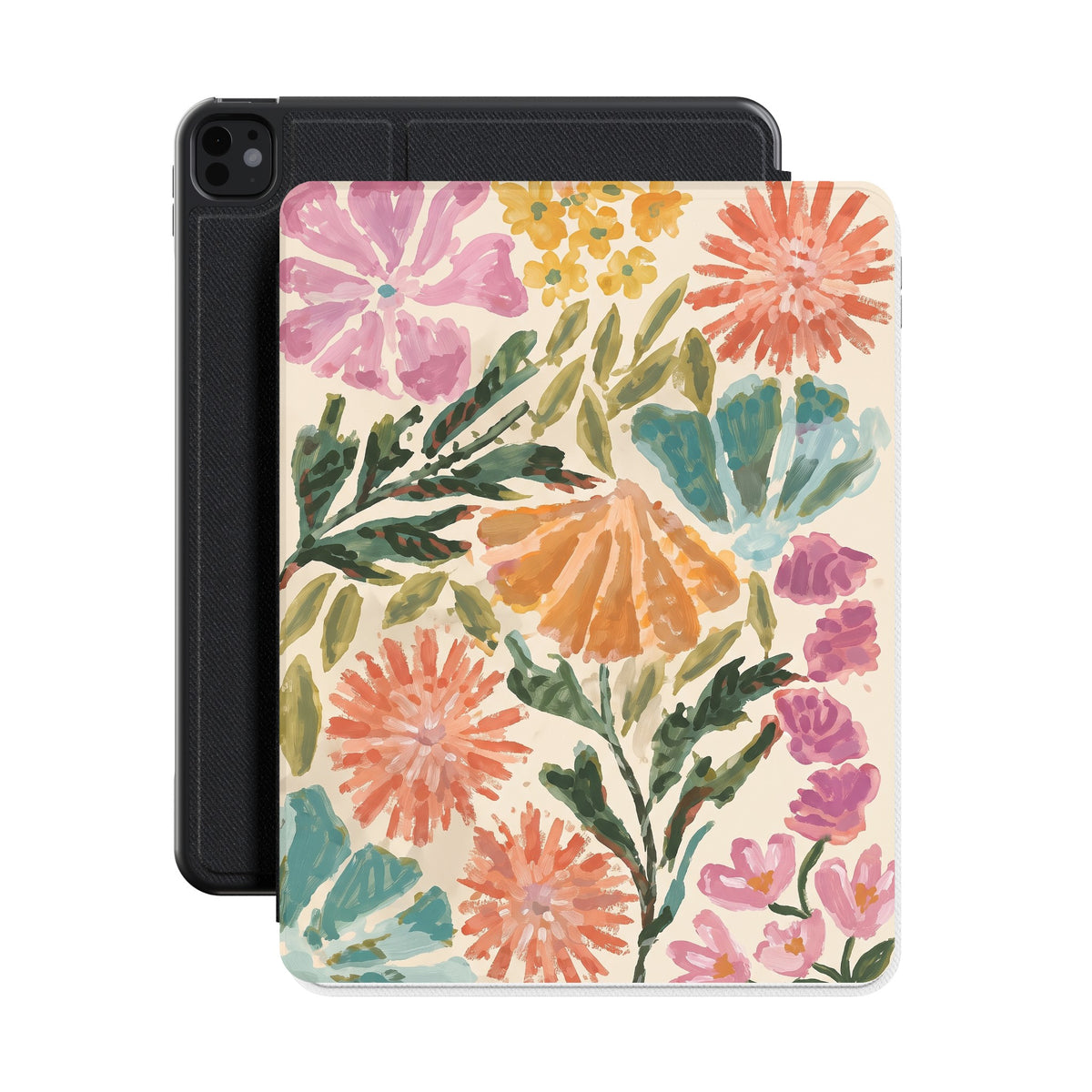 Painted Garden iPad case front with iPad Pro