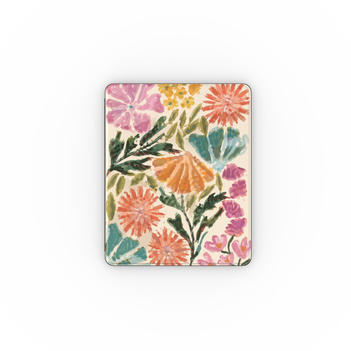 Painted Garden iPad case cover with painted flowers