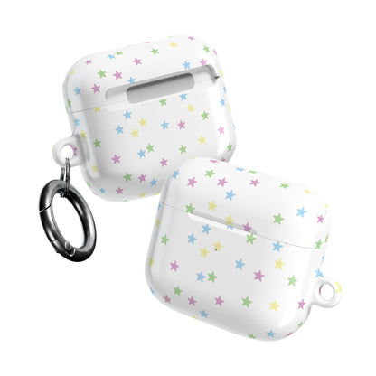 Two pastel stars AirPods cases seen from different angles
