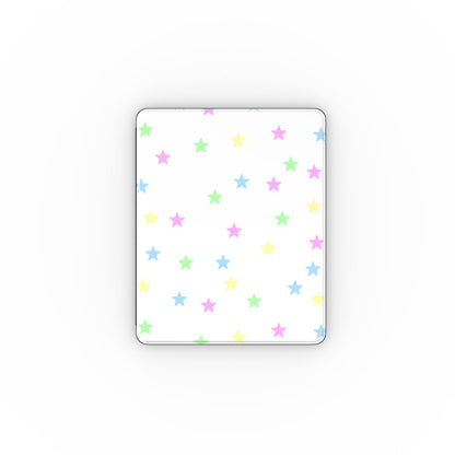 Pastel Stars iPad case front cover with scattered pastel stars on white