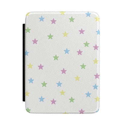 Pastel Stars Kindle case front cover with scattered pastel stars on white