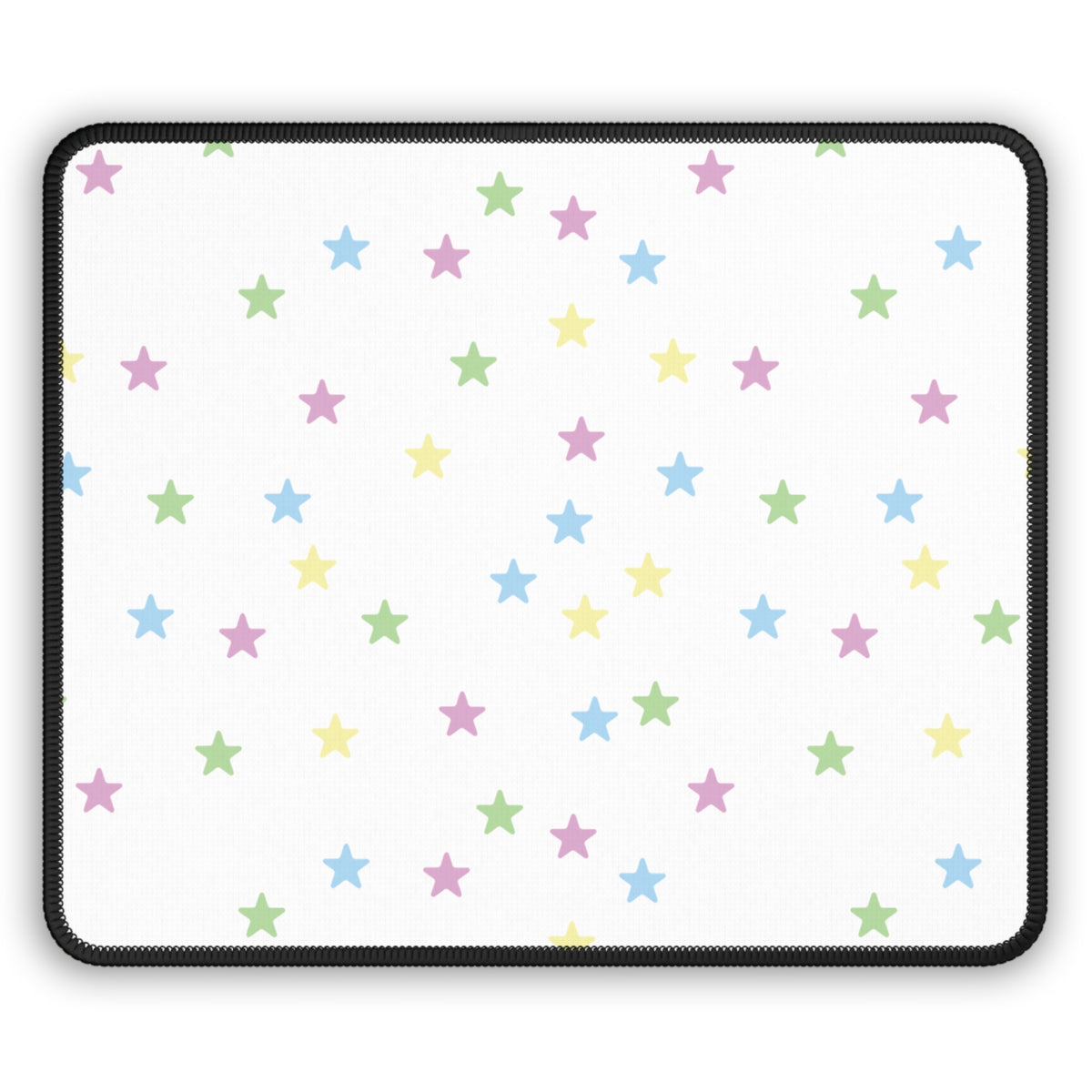 Pastel Stars mouse mat laid flat showing scattered stars on white