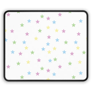 Pastel Stars mouse mat laid flat showing scattered stars on white