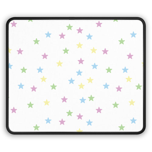Pastel Stars mouse mat laid flat showing scattered stars on white