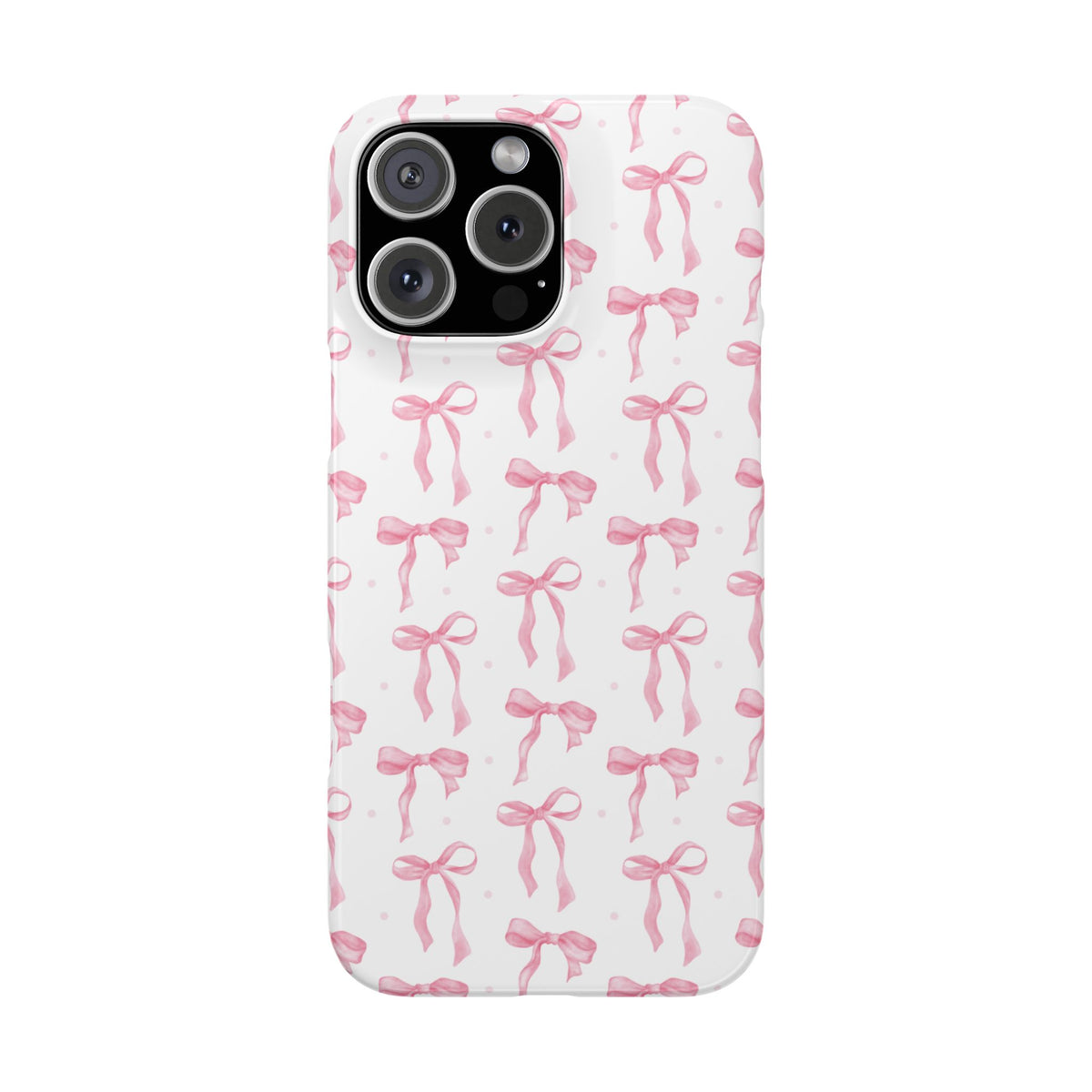 Pink Bow snap phone case with a watercolour bow print