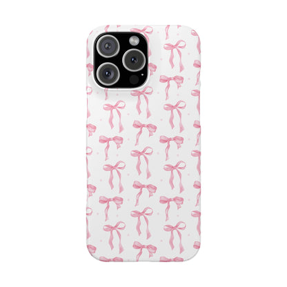 Pink Bow snap phone case with a watercolour bow print