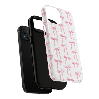 Pink Bow MagSafe phone case shown next to the phone