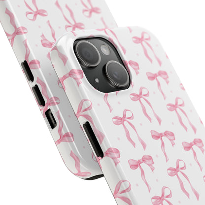 Close-up of the camera cutout on the Pink Bow phone case