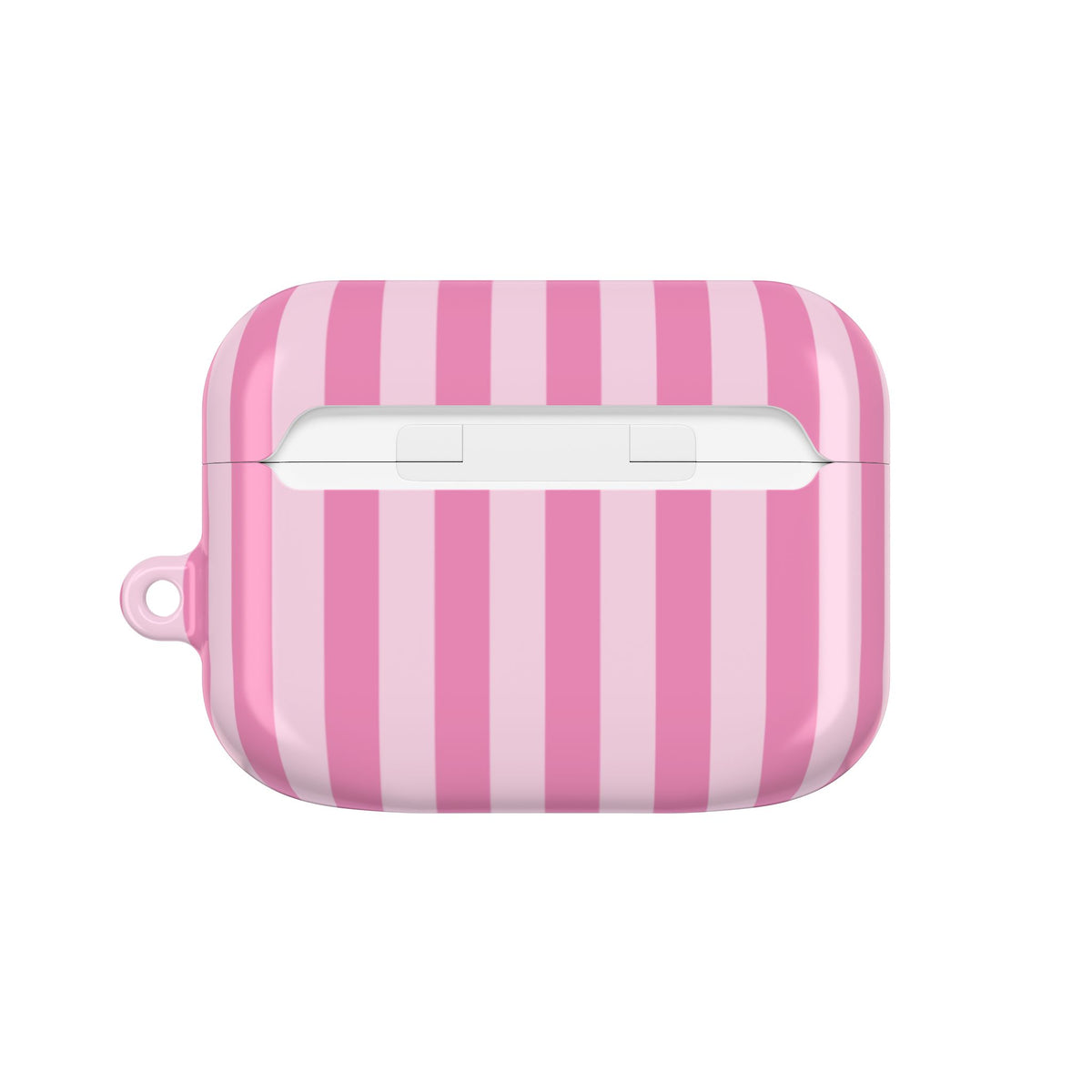 Pink Cabana Stripe AirPods Pro case closed