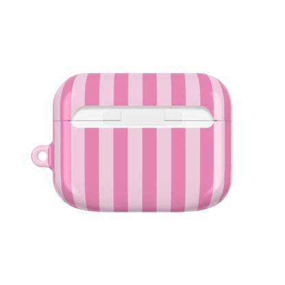 Pink Cabana Stripe AirPods Pro case closed