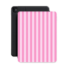 Pink Cabana Stripe iPad Case | Striped Cover with Pencil Holder