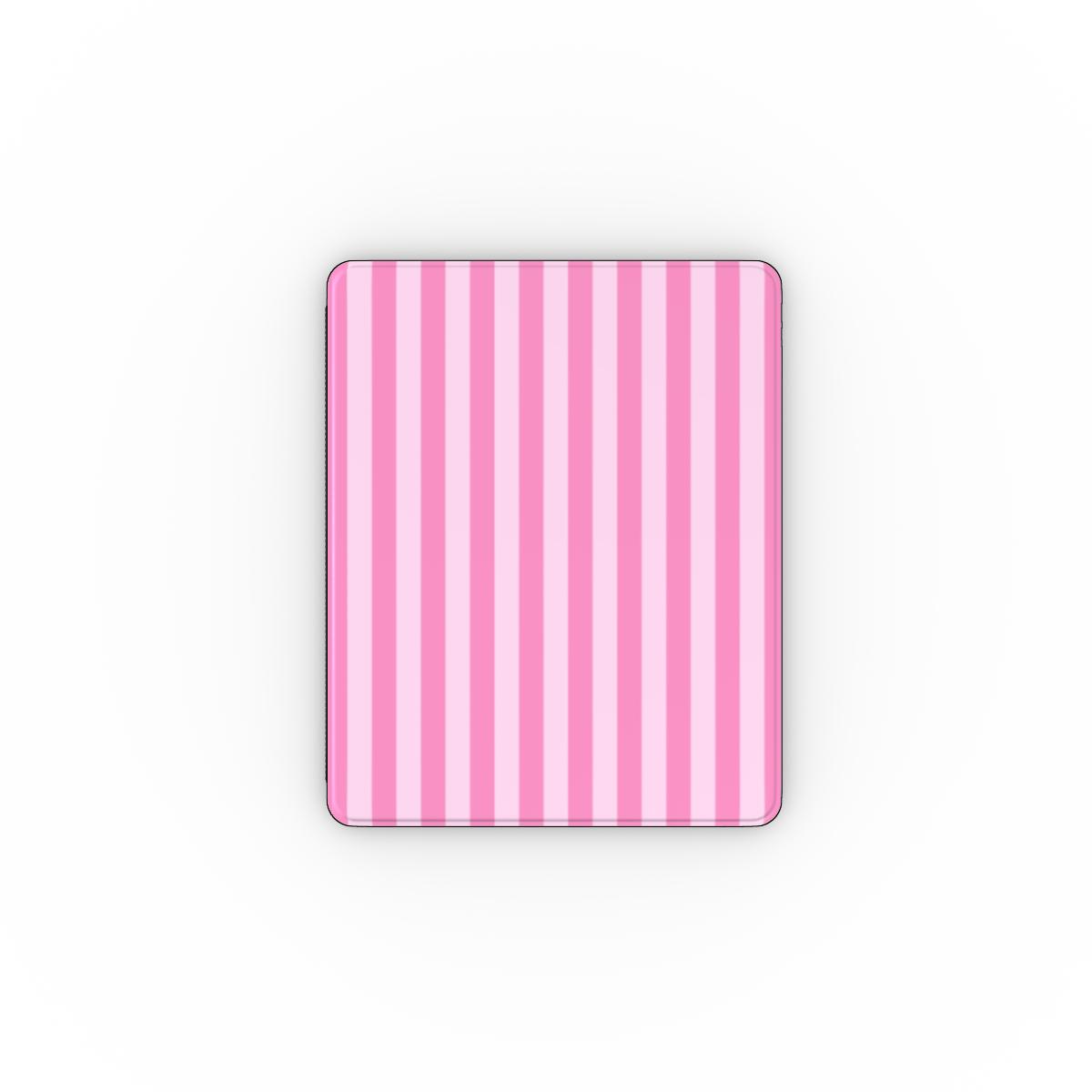Pink cabana stripe iPad case front cover