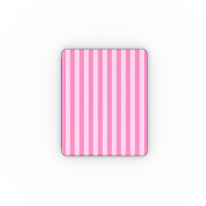 Pink cabana stripe iPad case front cover
